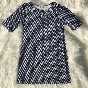 Blue and White Patterned Dress